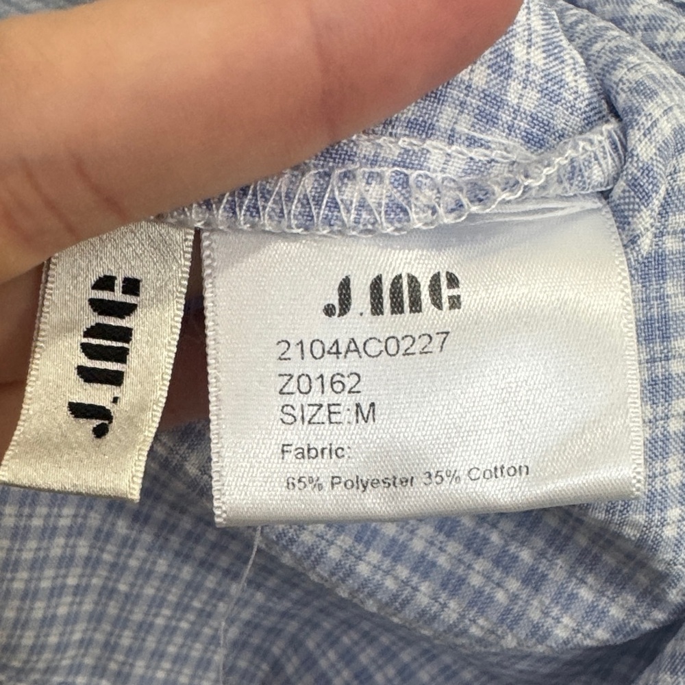 J.ING Light Blue Gingham Ruffle Collar Blouse - Picture 9 of 9